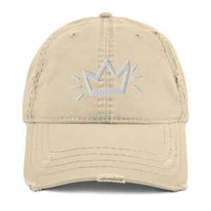 KONA X QONA WHITE CROWN Distressed Dad Hat