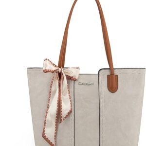 Montana West Tote Bags for Women Medium Top Handle Handbags with Scarf