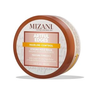 Mizani Artful Edges Edge Control Gel | Strong Hold Hair Balm | Flake-Free, No Buildup | Keeps Sleek Styles in Place | With Castor Oil & Shea Butter | For All Types | 1.6 Fl. Oz