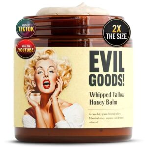 Whipped Balm, 4oz | Beef Tallow and Manuka Honey, Unscented, Grass Fed Grass Finished Organic, Face Cream