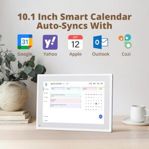 Dragon Touch 10.1" Digital Calendar Chore Chart – Interactive Touchscreen, Smart Family Planner, Hearth Display Desk Digital Calendar Seamless Scheduling