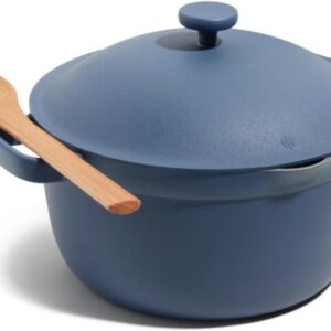 Our Place Perfect Pot - 5.5 Qt. Nonstick Ceramic Sauce Pan with Lid | Versatile Cookware for Stovetop and Oven | Steam, Bake, Braise, Roast | PTFE and PFOA-Free | Toxin-Free, Easy to Clean | Blue Salt