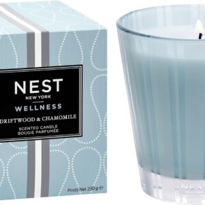 NEST New York Scented Classic Candle, Driftwood & Chamomile - 8.1 oz - Up to 60-Hour Burn Time - Reusable Glass Vessel