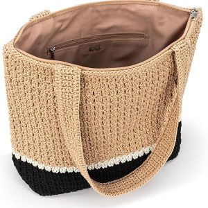 The Sak Casual Classics Tote Bag - Hand Crochet Woman's Purse For Everyday, Travel, Beach Bag - Handbag With Shoulder Straps